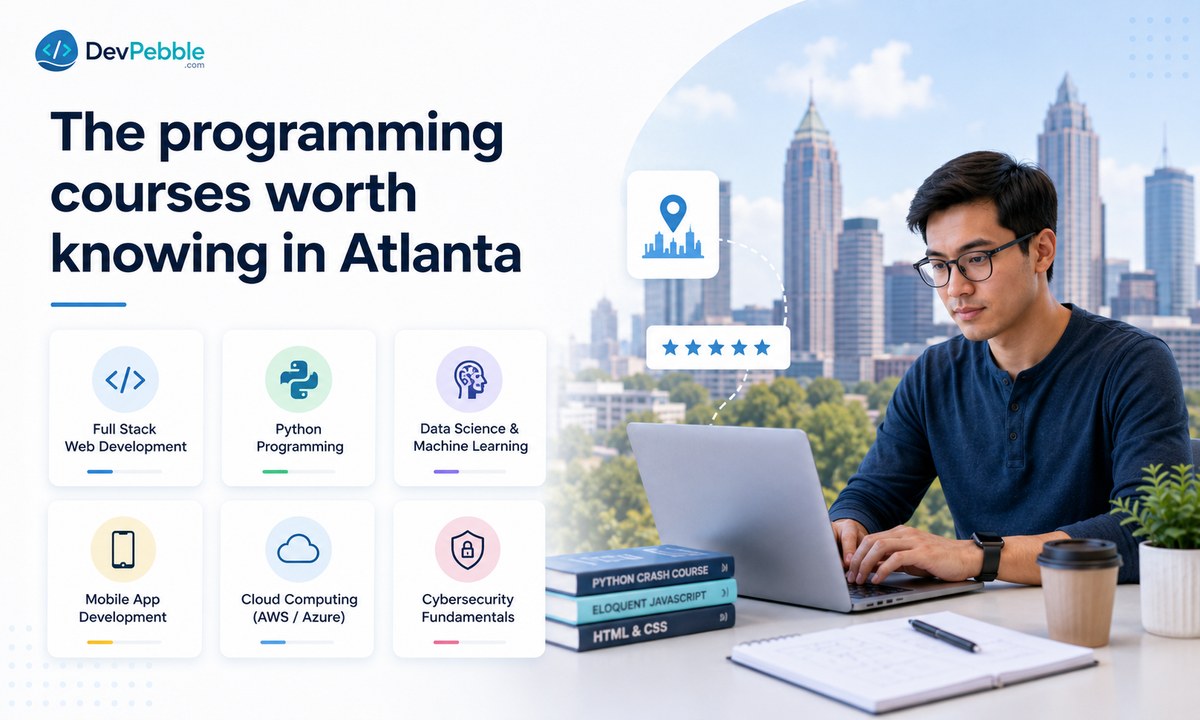 The programming courses worth knowing in Atlanta — university certificates, technical college programs, private bootcamps, workshops, tuition-free workforce training, and self-paced online platforms.