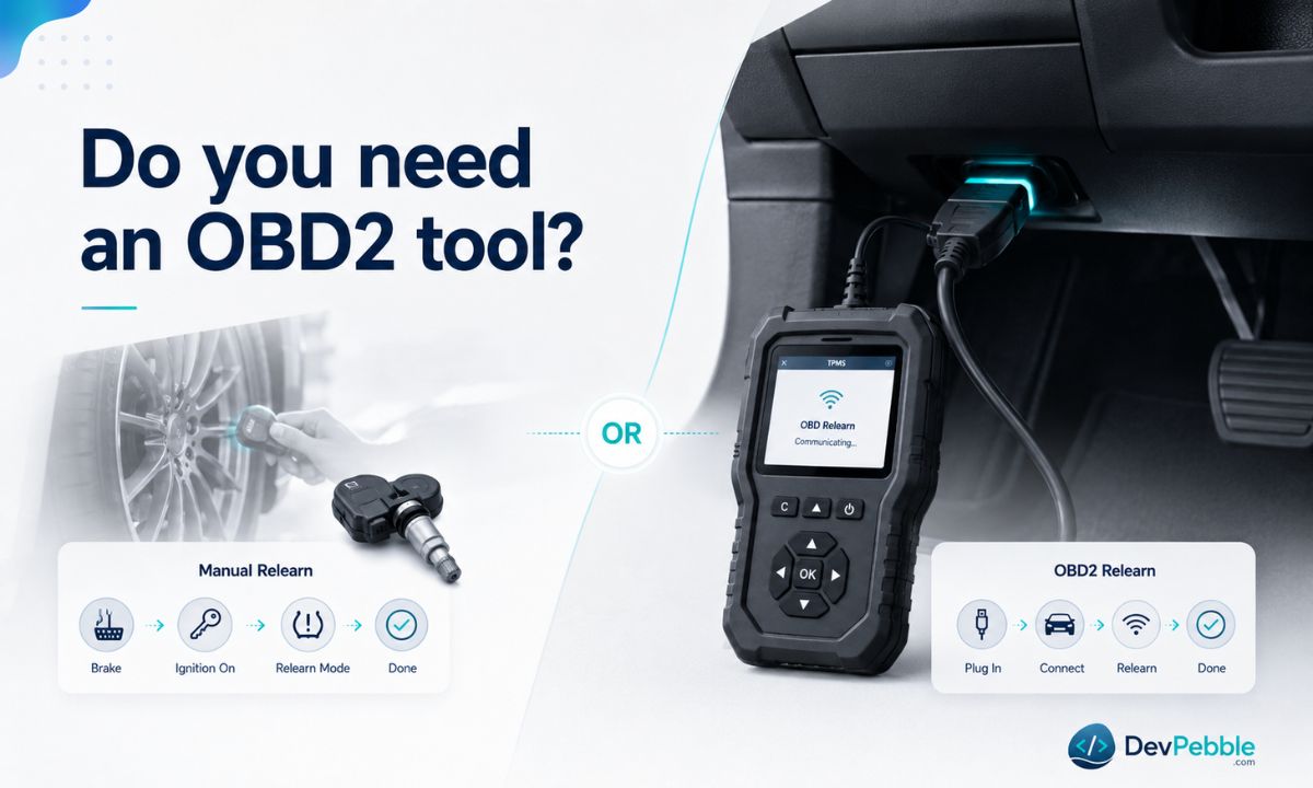 Do you need an OBD2 tool — the standardized diagnostic port gives direct access to the TPMS module for fast stationary relearns that many current vehicles require.
