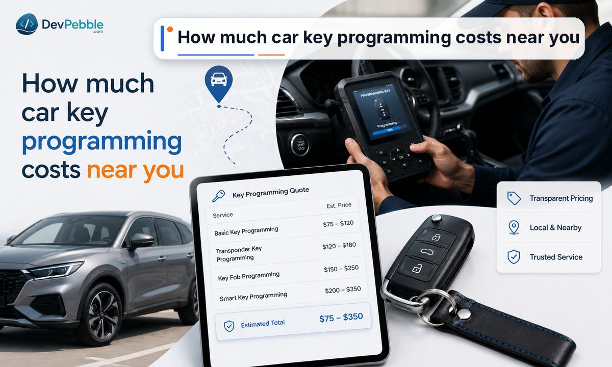 How much car key programming costs near you — pricing rises from a standard transponder key to a remote fob replacement to a smart push-start key, with an all-keys-lost premium and any mobile call-out fee on top.