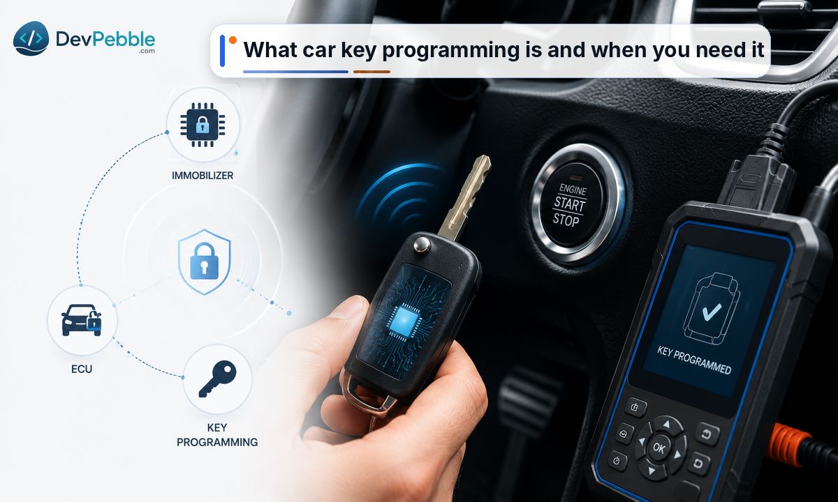 What car key programming is and when you need it — syncing a key's transponder chip with the vehicle's immobiliser so the onboard computer recognises the key as legitimate and lets the engine start.
