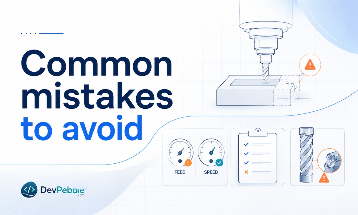 Common CNC programming mistakes to avoid — wrong offsets, mismatched feed rate or spindle speed, skipping a dry run, and ignoring tool wear that pushes parts out of tolerance.