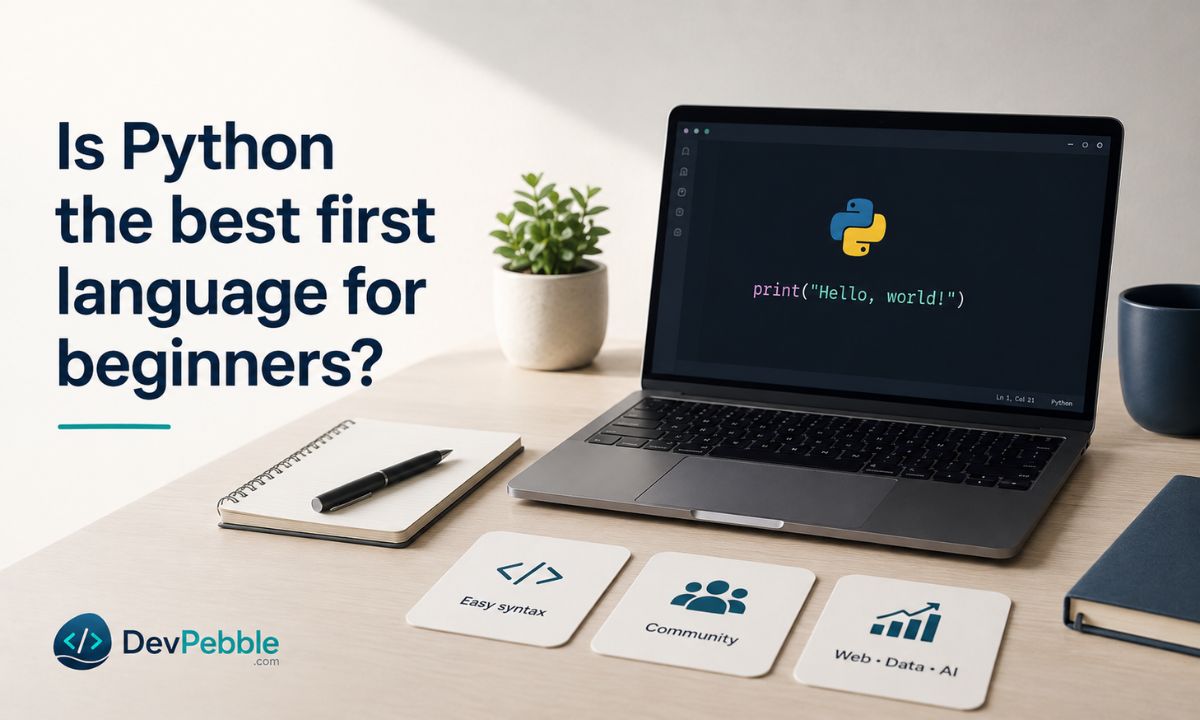 Is Python the best first language for beginners — clean one-line syntax, forced indentation, and a huge ecosystem, balanced against the low-level detail it hides.