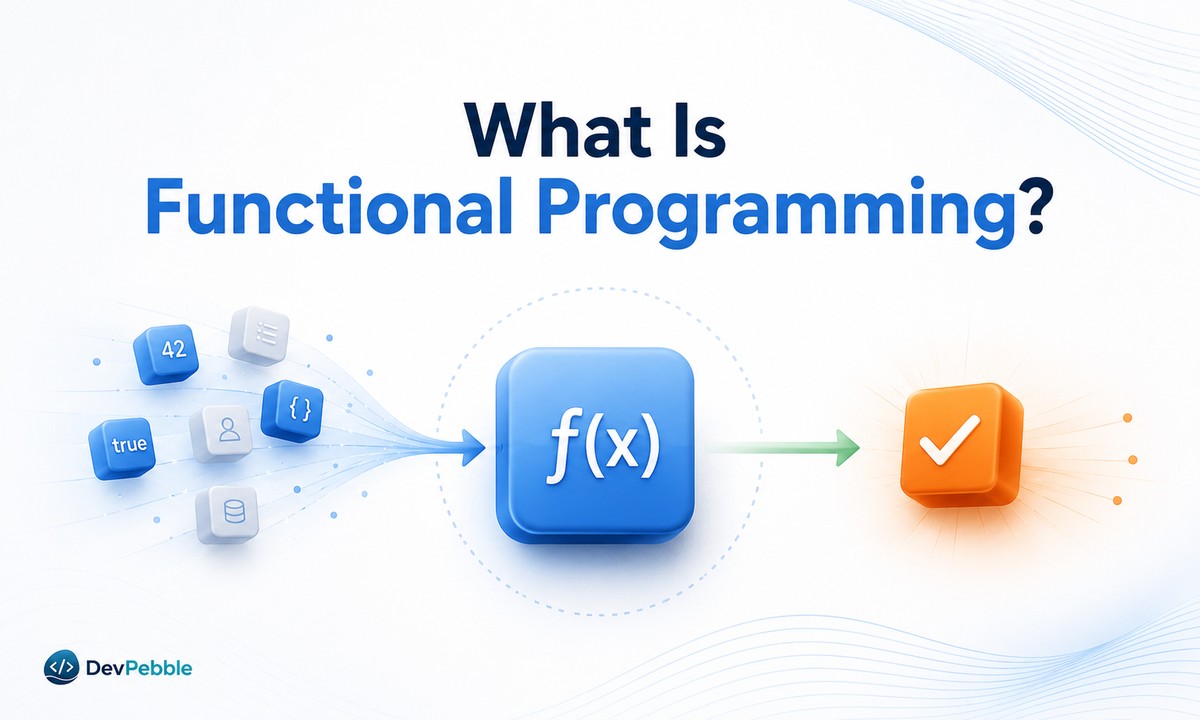 What is functional programming — building behavior by composing pure functions that take explicit inputs and return explicit outputs while limiting mutation and side effects.