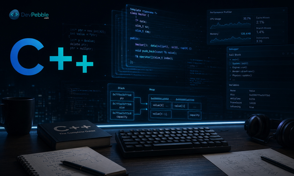 C++ — the hardest mainstream programming language to master broadly, with a large multi-paradigm feature surface, RAII and smart pointers, templates, move semantics, and decades of legacy behavior.