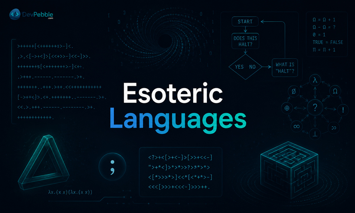 Malbolge and esoteric languages — a deliberately difficult programming language built on ternary arithmetic and self-modifying code, designed to resist ordinary programming rather than support it.