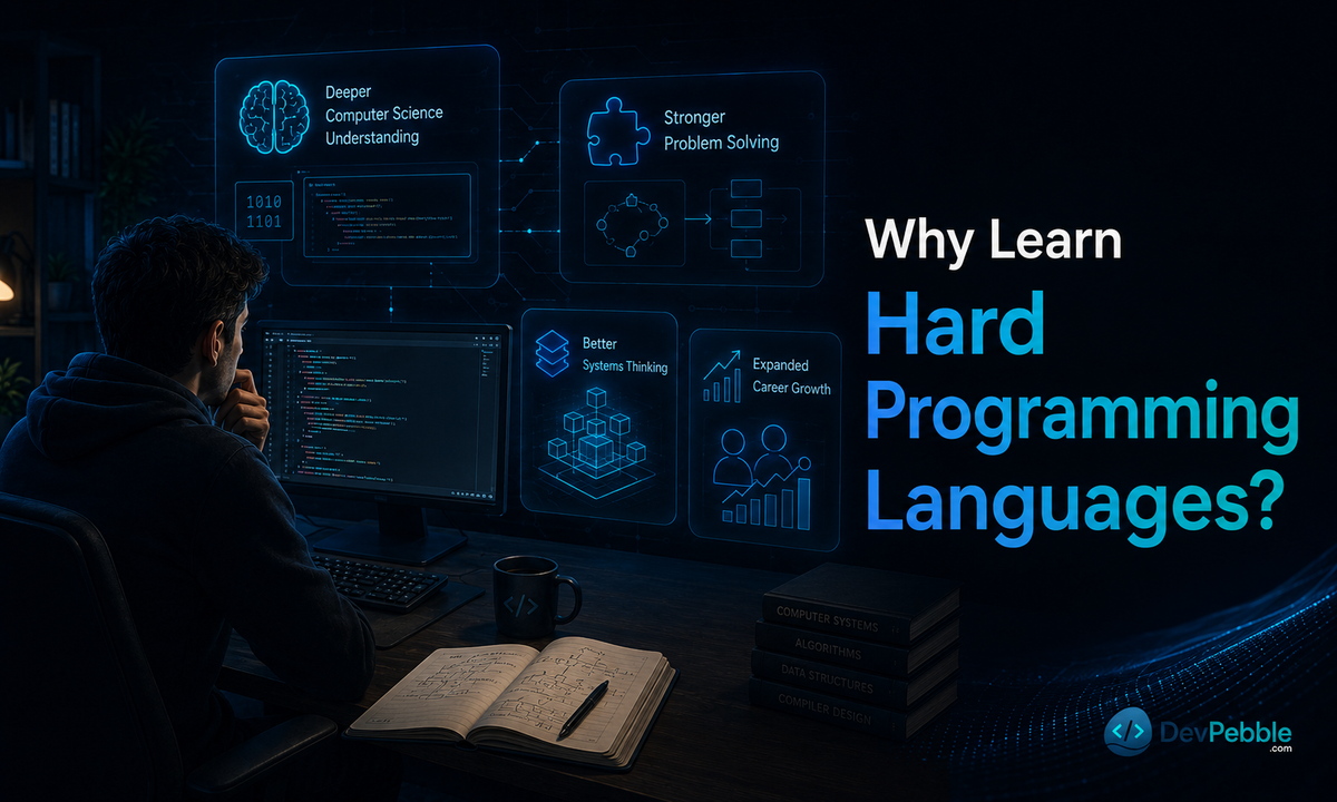 Why learn hard programming languages — the payoff is transferable reasoning about memory, paradigms, and hardware, plus stronger safety guarantees, when a language's concepts match a goal you actually have.