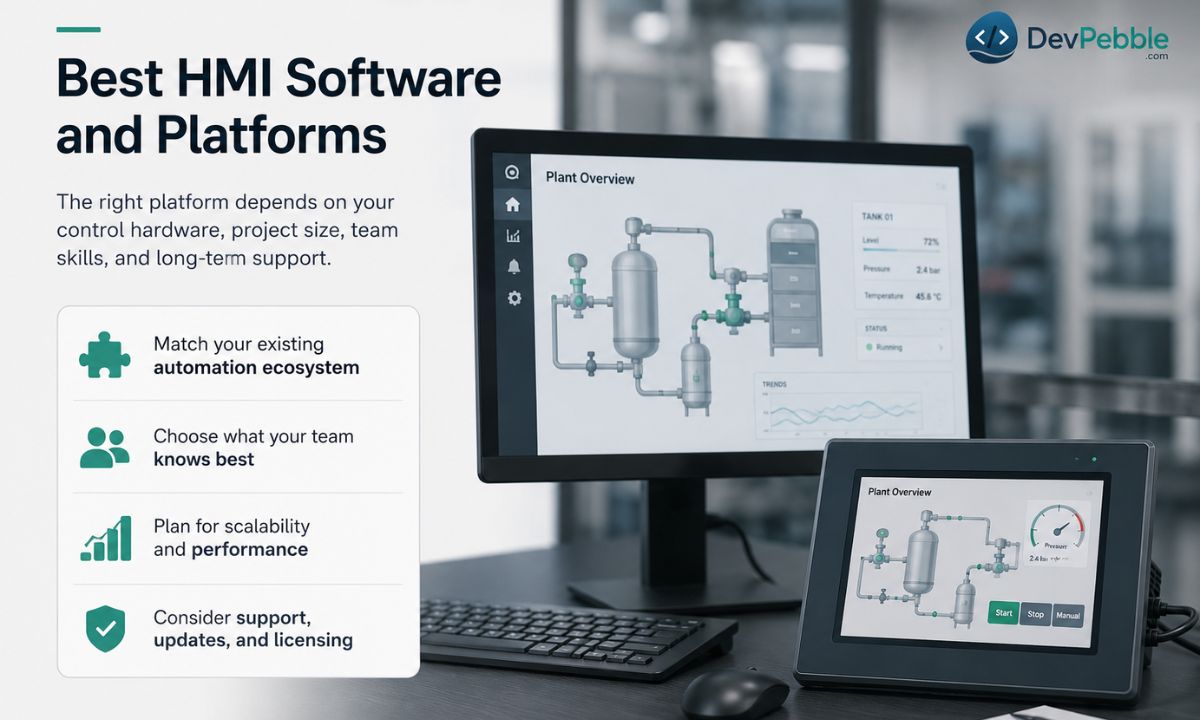 Best HMI software and platforms — comparing Siemens WinCC Unified, Rockwell FactoryTalk Optix and View SE, AVEVA InTouch, Inductive Automation Ignition, Beckhoff TwinCAT HMI, and more by control hardware and project scale.