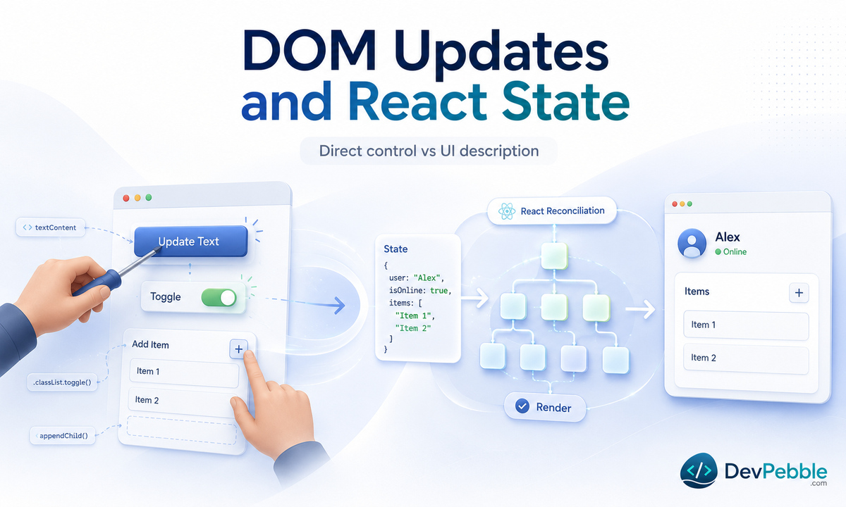 Imperative vs declarative programming — the core difference is whether the code exposes the procedure and its state changes or the intended result.