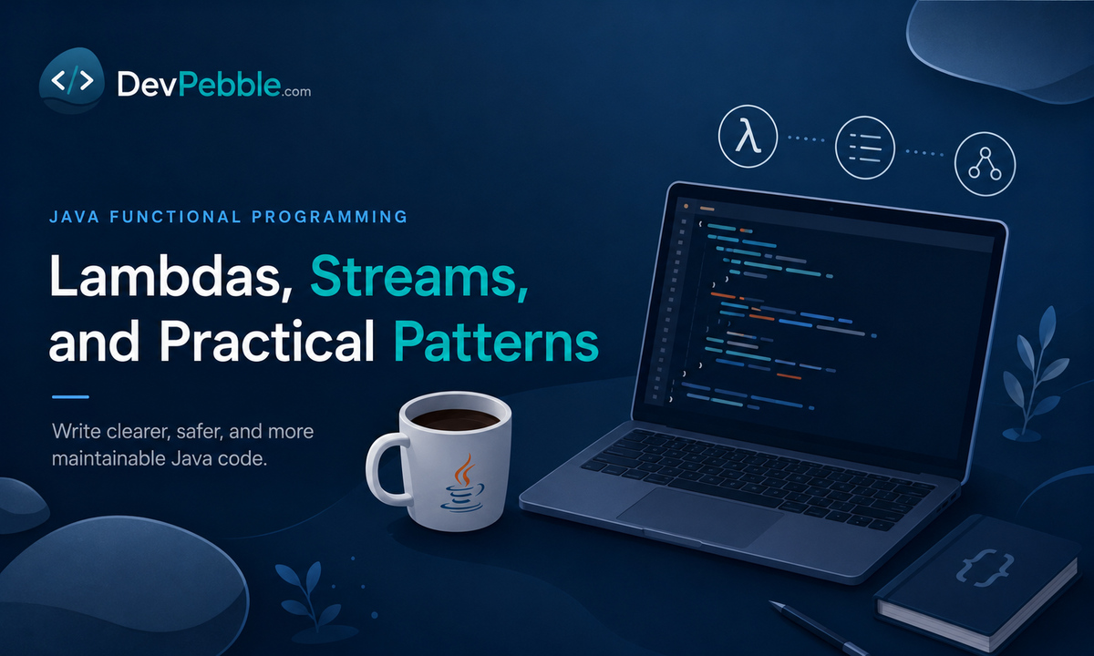 Java functional programming — lambdas, streams, and practical patterns, expressing computation as composable transformations built from lambda expressions, functional interfaces, method references, and the Stream API.
