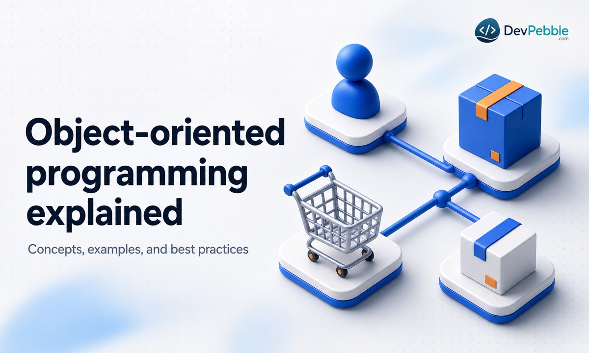 Object oriented programming explained with classes, objects, encapsulation, abstraction, inheritance, polymorphism, practical examples, and design principles.
