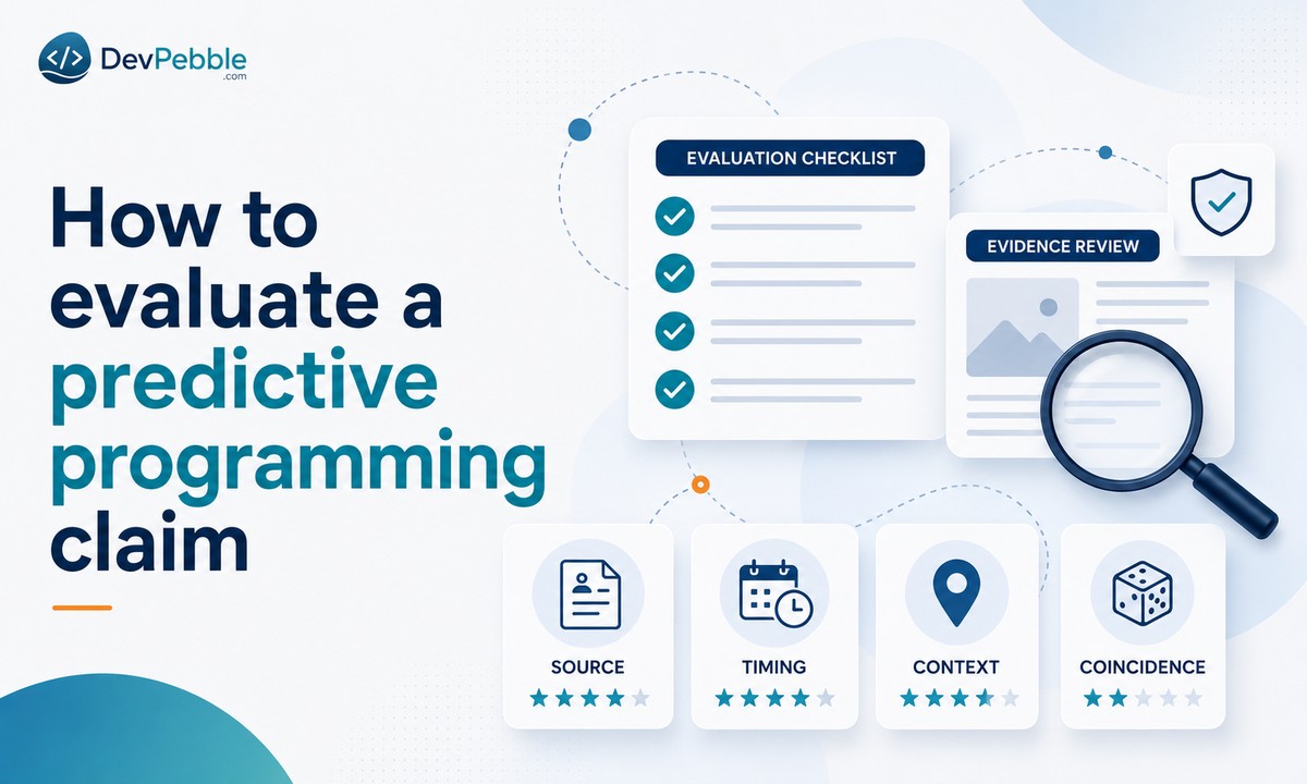How to evaluate a predictive programming claim — simple habits for pressure-testing a viral clip: get specific, check the source, and weigh simpler explanations first.