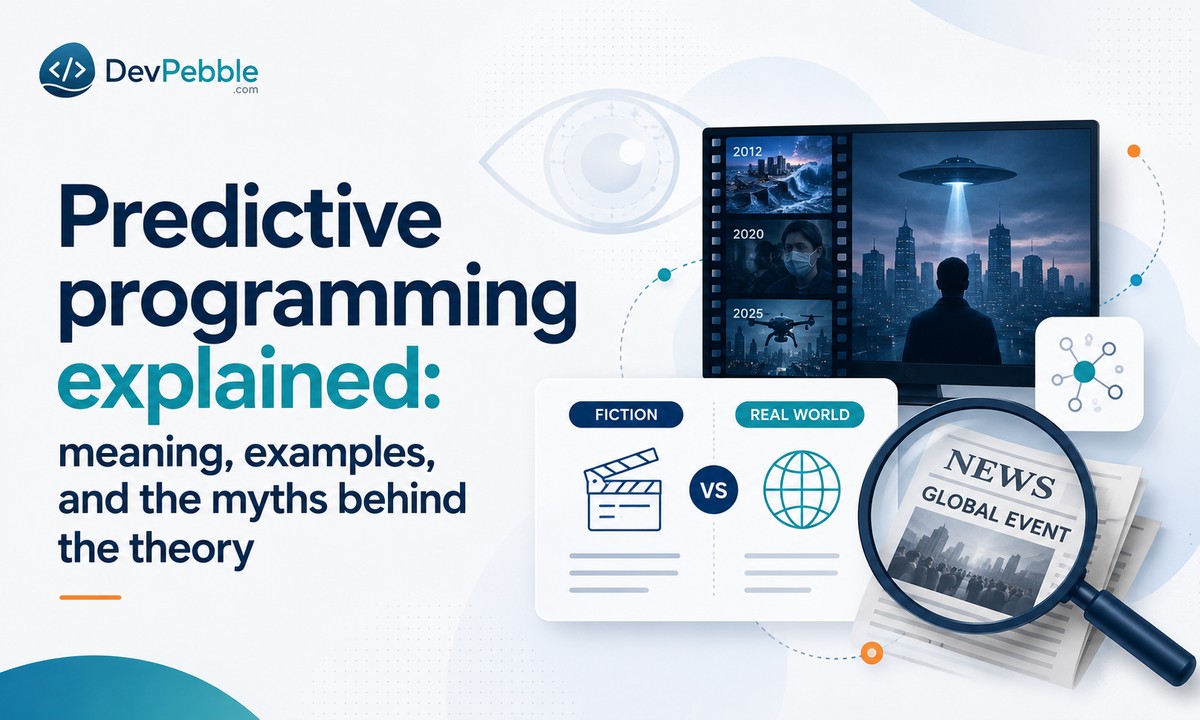 Predictive programming explained — meaning, examples, and the myths behind the theory that films, TV, and media are seeded with hints about future events to condition the public.