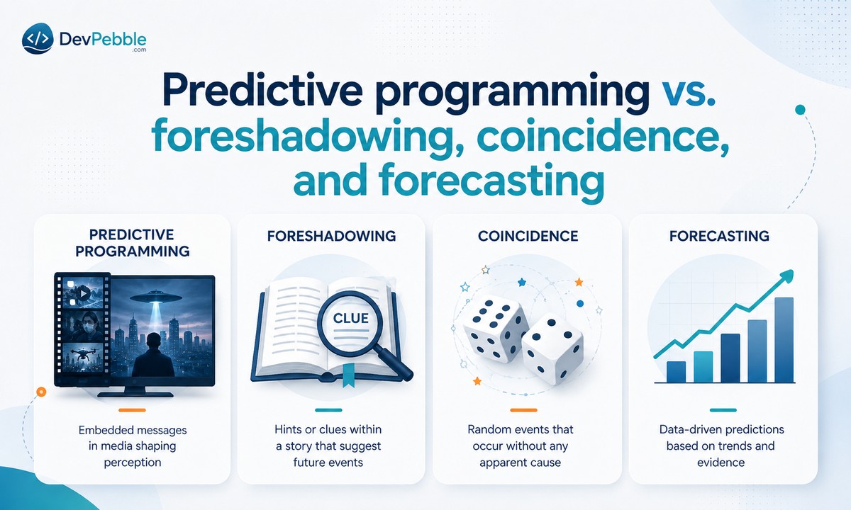 Predictive programming vs. foreshadowing, coincidence, and forecasting — how these four very different ideas get mixed up when fiction seems to anticipate real events.
