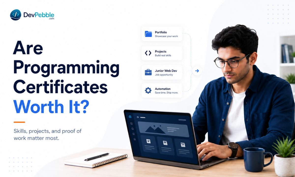 Are programming certificates worth it and what jobs follow — a foundation for entry-level roles like junior web developer, backend trainee, QA tester, and freelance web work.