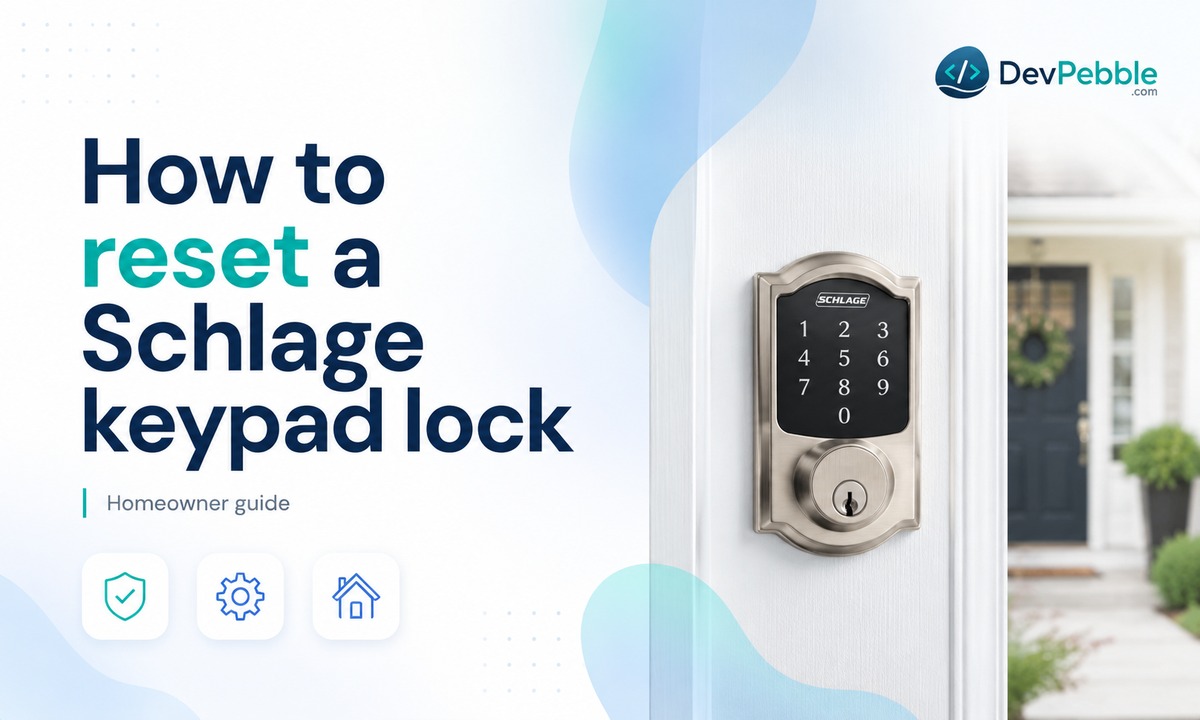 How to reset a Schlage keypad lock without the programming code — running a factory reset through the physical Schlage button and battery on a BE365 or FE595 keypad lock, then restoring the default codes.