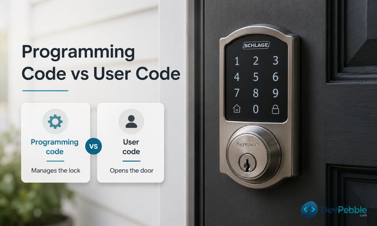 What a Schlage programming code is — the administrative master code that manages an electronic Schlage lock, kept separate from the everyday user codes that open the door.