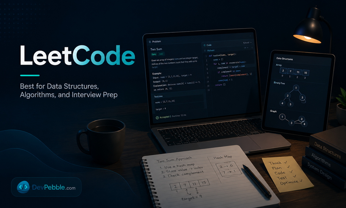 LeetCode, the best platform for data structures, algorithms, and coding interview prep, with a large bank of practice problems.